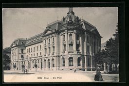 AK Chur, Strassenpartie mit Post, 1916