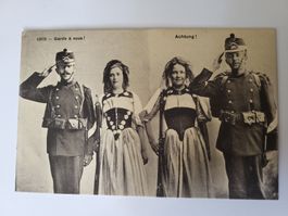Alte Ansichtskarte Schweiz, Garde à vous, Achtung! Top! R1