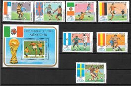 Kuba Serie 2911-2917 + Block Fussball WM Mexico 1986 **