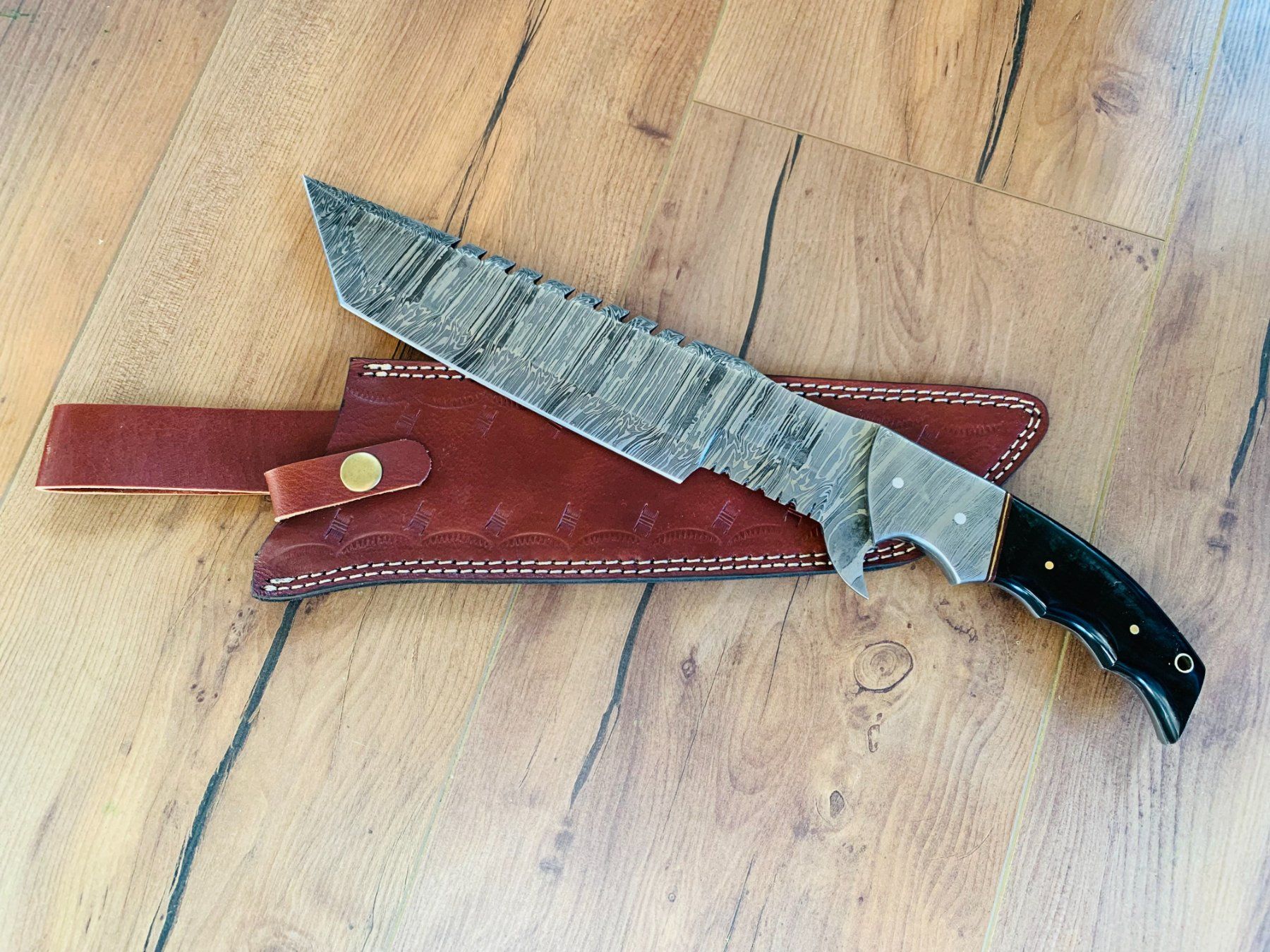 Zubehör: Damast Messer feststehend HANDMADE 37cm schmid No. 04 – Neu und originalverpackt aus Bergdietikon von shopAgent 6