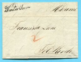 Faltbrief von Winterthur nach Feldkirch 1830