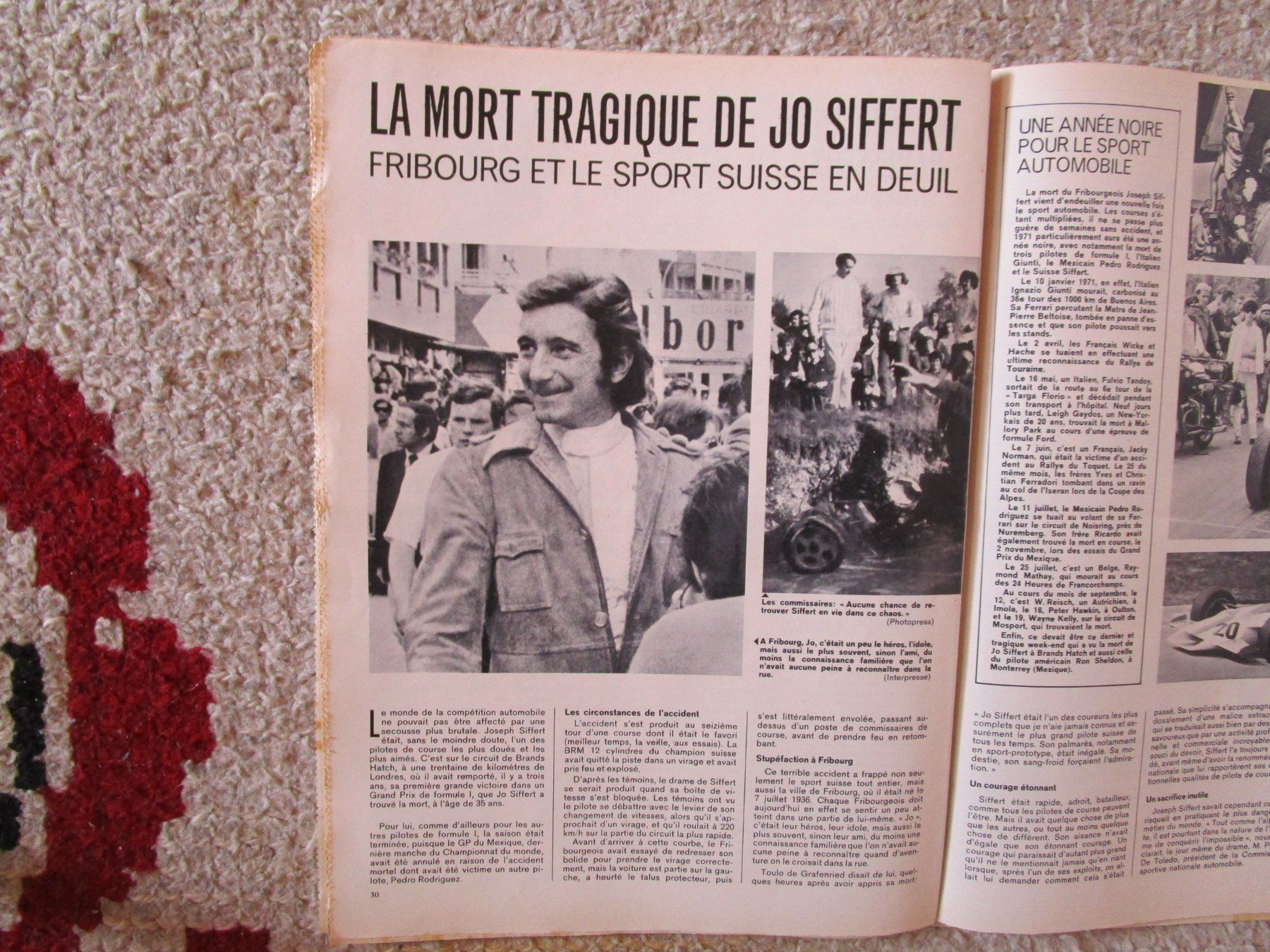 Riviste & Magazine: La mort tragique de Jo Siffert – Usato da Matran venduto da madren
