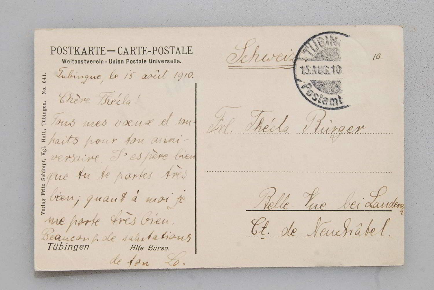 Cartes postales: AK Tübingen - Alte Bursa 1910 – D'occasion à Rüfenacht BE par Toro06 1