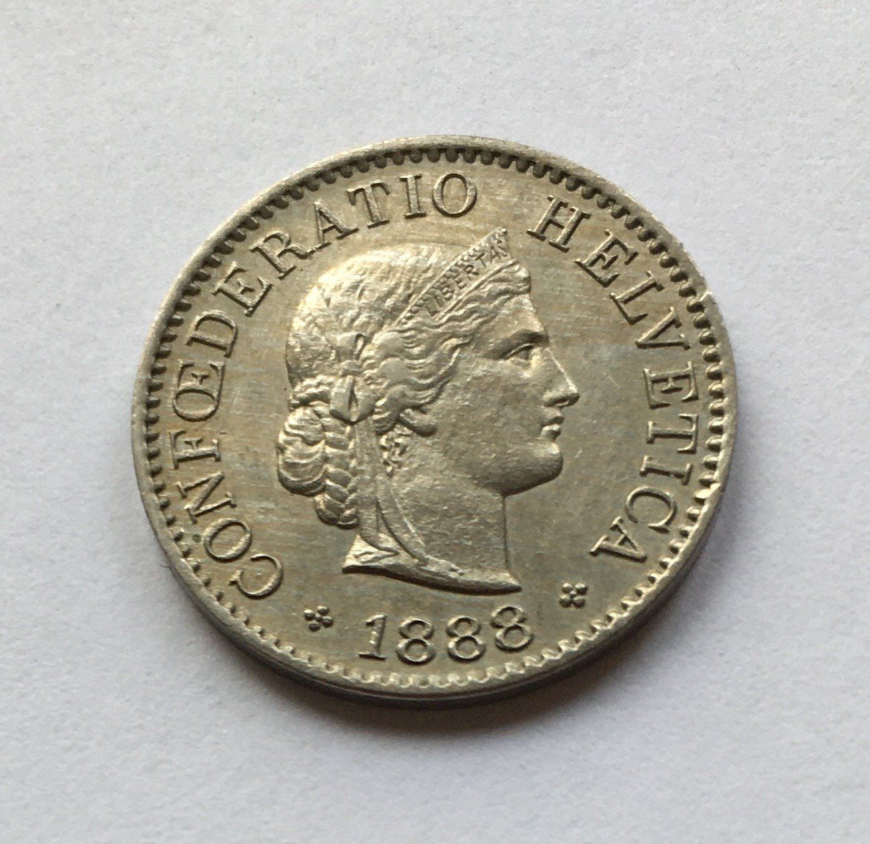 Tutti le monete: 1888 5 Rappen -unz – Usato da Kirchberg SG venduto da Helveticus00