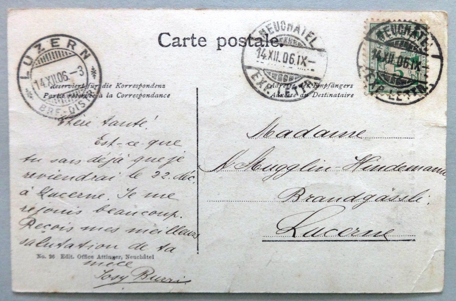 Ansichtskarten: Neuchâtel - Clair de Lune – Defekt aus Fétigny von Billy2miny 1