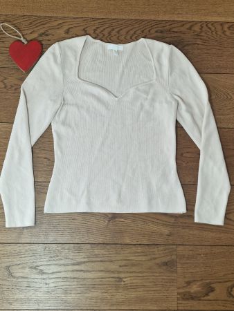 Langarmshirt H&M gerippt hellbeige Grösse M guter Zustand