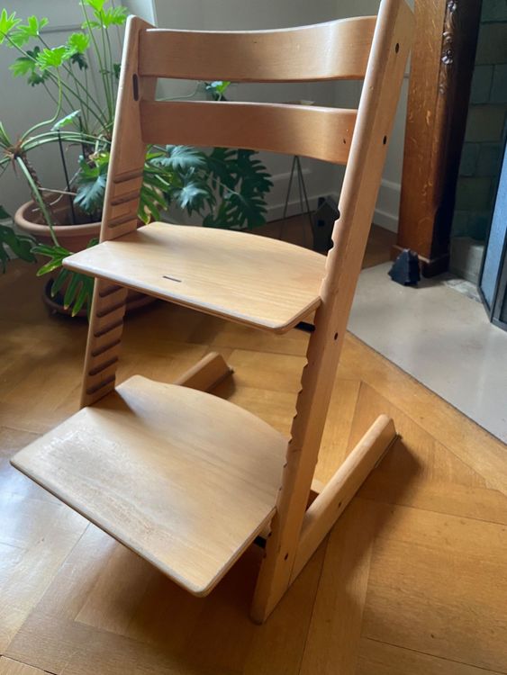 Chaise Enfant Tripp Trapp (Stokke) Peinte En Rouge - Bois - Occasion