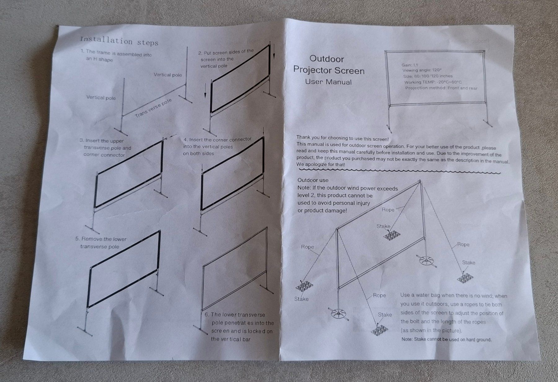 Heimkino: Outdoor Leinwand 120 Zoll – Neu (gemäss Beschreibung) aus Biel/Bienne von Kokos4