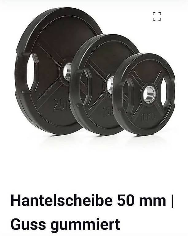 Manubri & Pesi: Gewichtsscheiben 80 kg / 50 mm (Gussgummiert) – Usato da Schaffhausen venduto da moruk1980 1