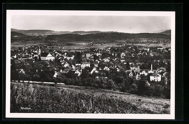 Cartoline postali: AK Wohlen, Ortsansicht mit Kirche – Usato da Berlin venduto da bartko-reher