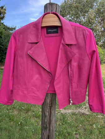 Leonardo Lederjacke pink neu Gr. M
