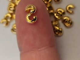 50x 5mm Edelstahl gold Endteile Kaschier Kugeln crimps Schm