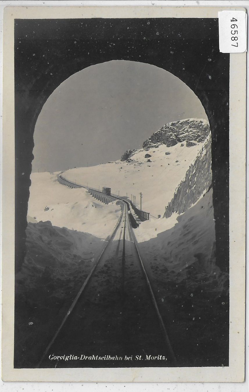 Cartoline postali: Corviglia-Drahtseilbahn bei St. Moritz – Usato da Ettingen venduto da Kartenplanet