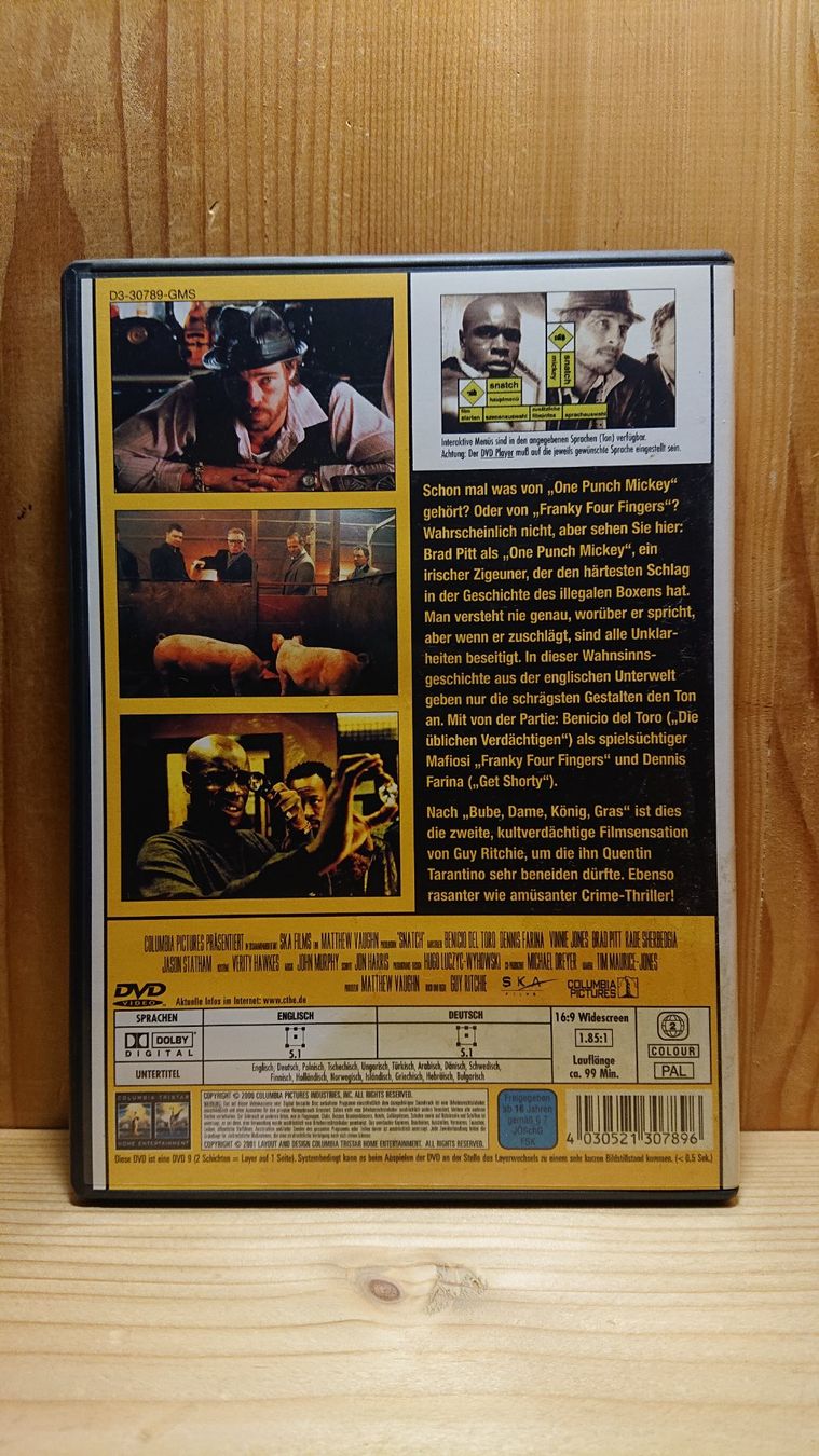 Tutti i DVDs: SNATCH Schweine und Diamanten DVD mit Brad Pitt – Usato da Wilderswil venduto da Exebub 1