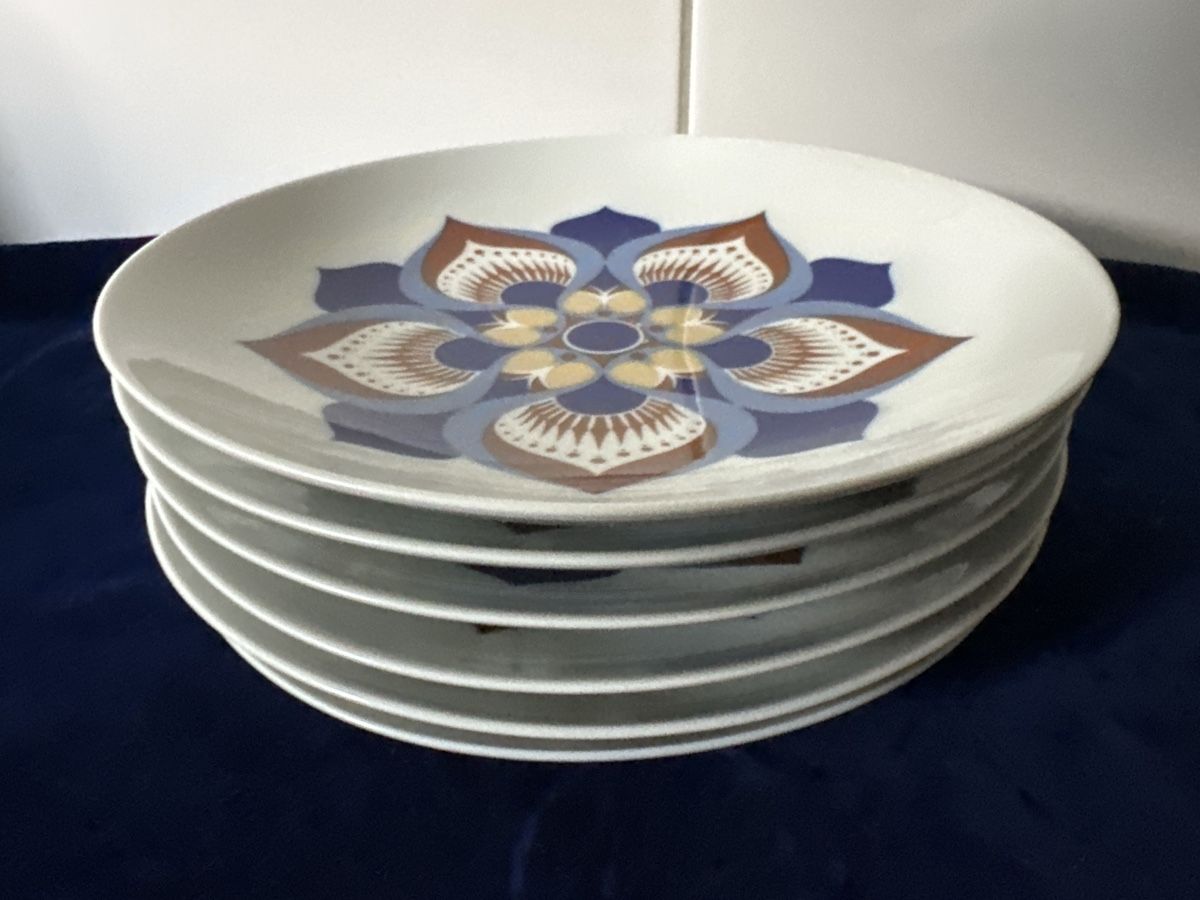 Teller: 6 Teller flach mit Blumenmuster Langenthal 1972 22cm  – Gebraucht aus Zürich von Chaeffeler 6