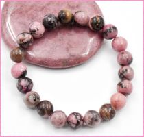 ♛ Rhodonit Stretch Armband ca. 9mm