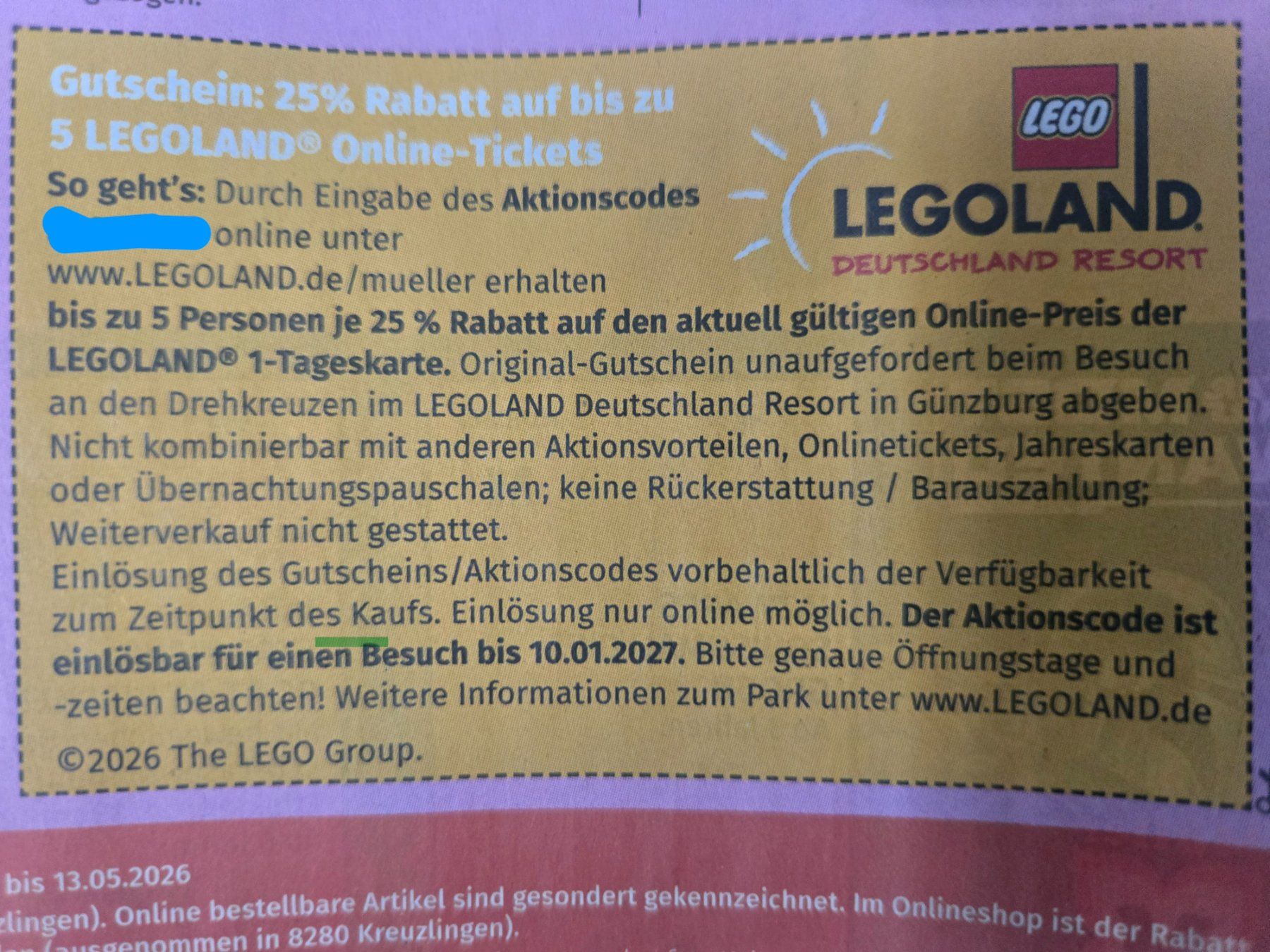 Buoni: Legoland gutschein – Usato da Hallwil venduto da En.Pu.