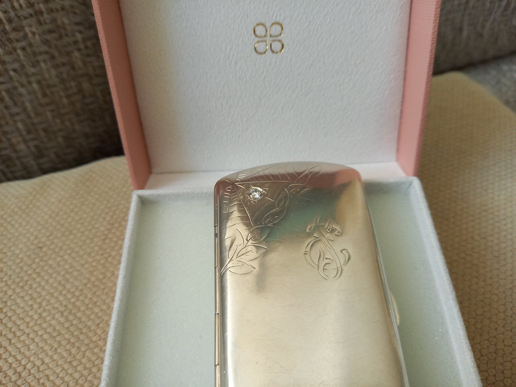 Sonstige Tabakwaren: Schöne Etui Silber 800 mit Brillant ca. 0,30ct – Gebraucht aus Rickenbach LU von pepan44 1