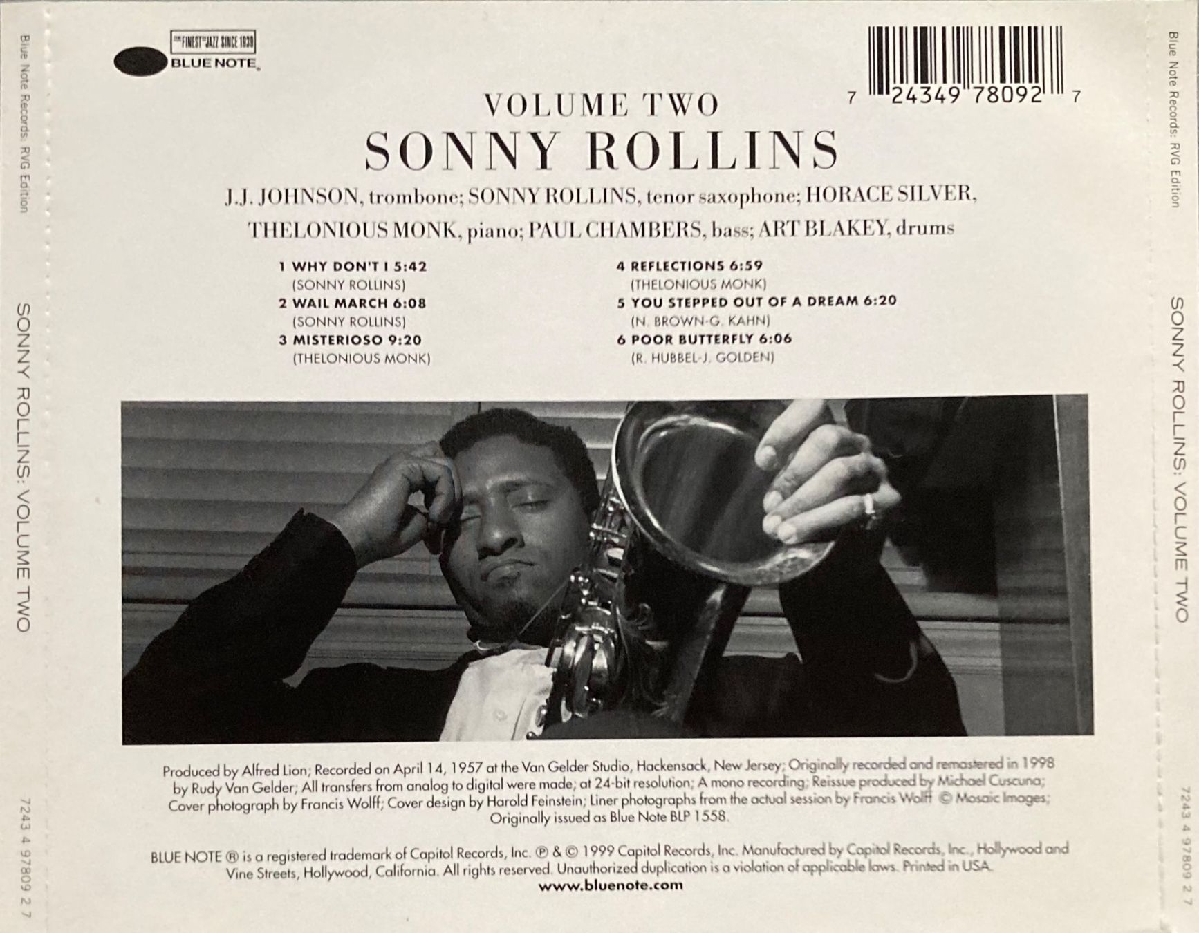 Schallplatten: SONNY ROLLINS - VOLUME TWO – Gebraucht aus Poliez-Pittet von Newtown-Records 3