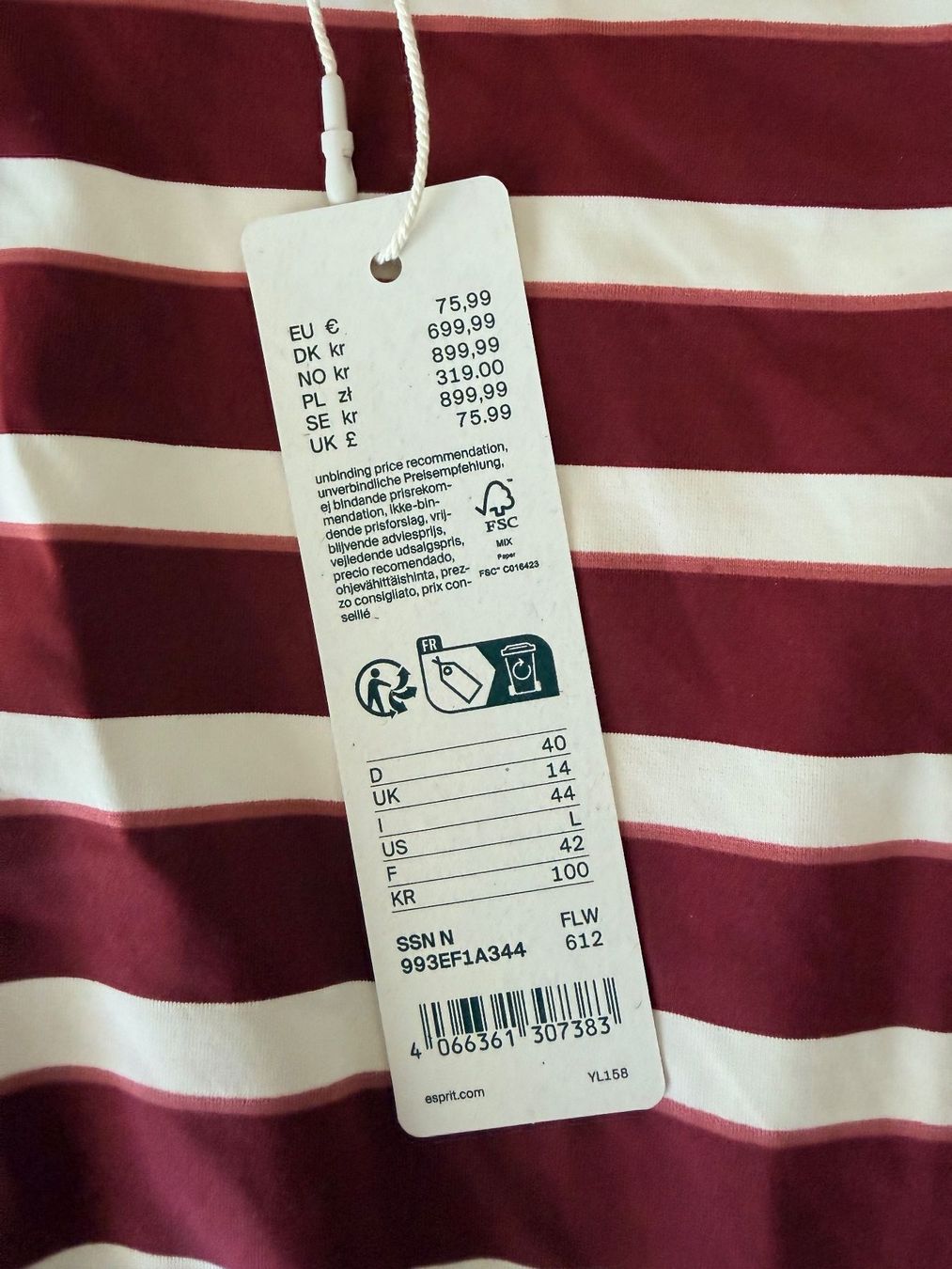 Esprit Badekleider & Bikinis: ESPRIT, Badekleid, Grösse 40, Farbe Rot/Weiss – Neu und originalverpackt aus Rudolfstetten von gst_g7xl 6