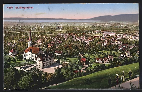 Ansichtskarten: St. Margrethen, Blick von einer Anhöhe  – Gebraucht aus Berlin von bartko-reher