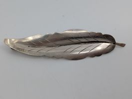 Blatt Brosche Silber 800 Handarbeit