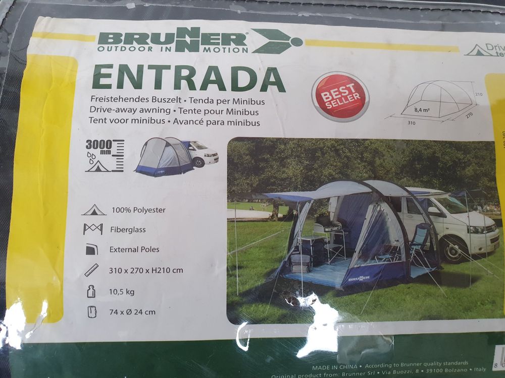 Camper Vorzelt Entrada, Brunner, Freistehend,Versand möglich 5