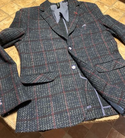 Blazer uomo X-Cape quadri blu rossa -tgL-chic e elegante