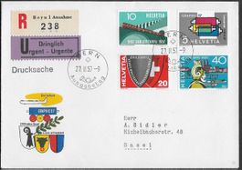 1957 R/Dringlich FDC illust. WERBE BERN Serie selten ab 1.-