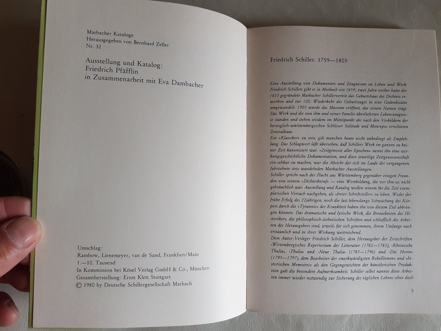 Libri: Schiller 1980 Nationalmuseum Marbach – Usato da Walterswil BE venduto da Lonitti 6