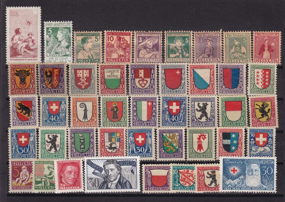 Briefmarken Schweiz 1956 Pro Juventute, Komplett 632-636, Postfrisch ** MNH – Schmetterlings-Motive
