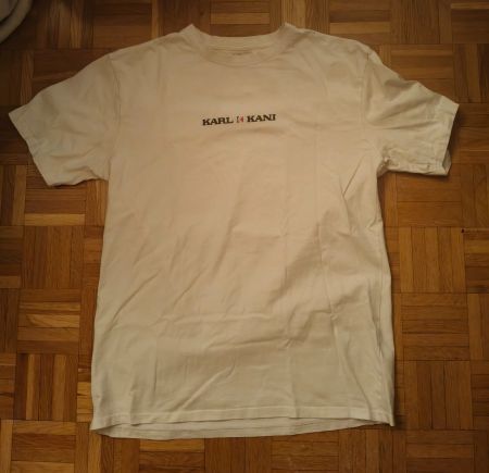 KARL KANI T-shirt Blanc Oversize Gr. L Heavy Cotton