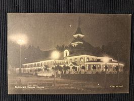 REUSTAURANT HOSPES - OFFIZIELLE POSTKARTE DER SCHWEIZ 1914 .