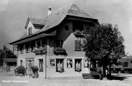 Schwarzenburg BE Ortsansicht mit Kamin , 1977