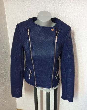 MORGAN blaue Kunstleder Jacke Gr. 36