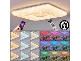 Flavlev Deckenleuchte LED Silber, Weiß, 1-flammig, Fernbedie