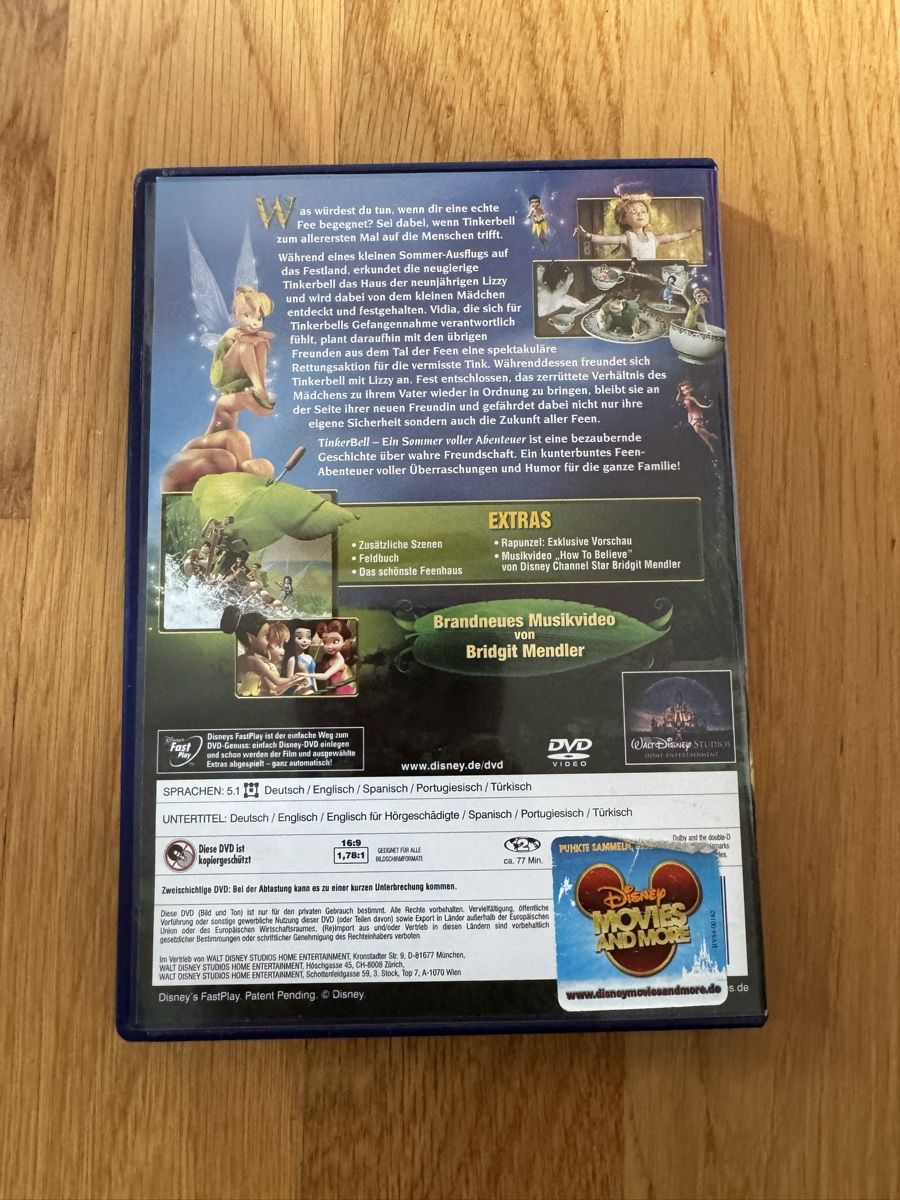 Tutti i DVDs: DVD Disney Tinkerbell - Ein Sommer voller Abenteuer – Usato da Zürich venduto da wtpooh 1