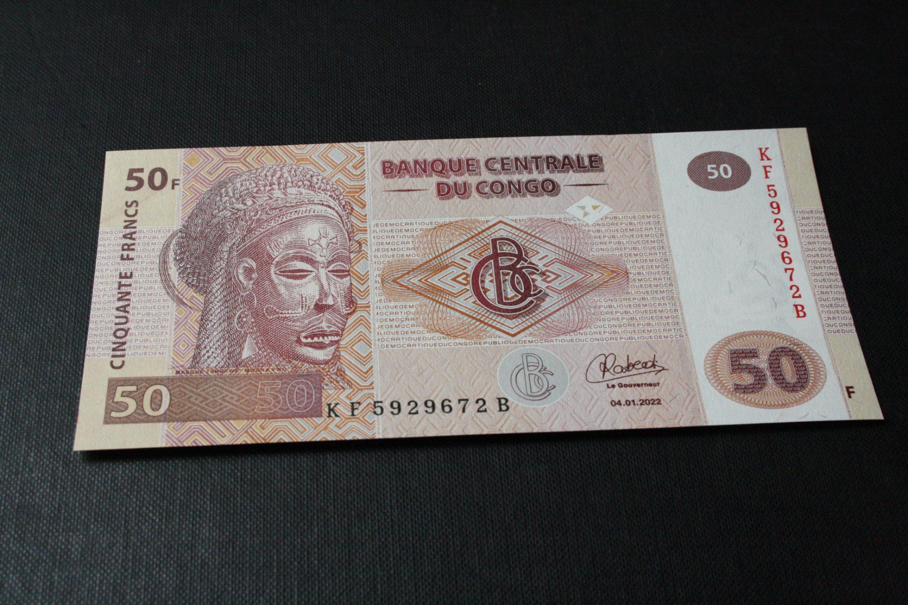 Billets de banque: UNC Congo 50 Francs  2022 – Neuf (Voir description) à Cormondrèche par Hermes.monnaies