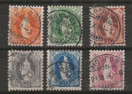 1891 : Serie Stehende Helvetia Nr. 66C - 71C : KP 345.--