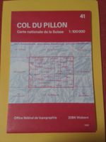 Landkarte der Schweiz Col du Pillon mit Kilometernetz
