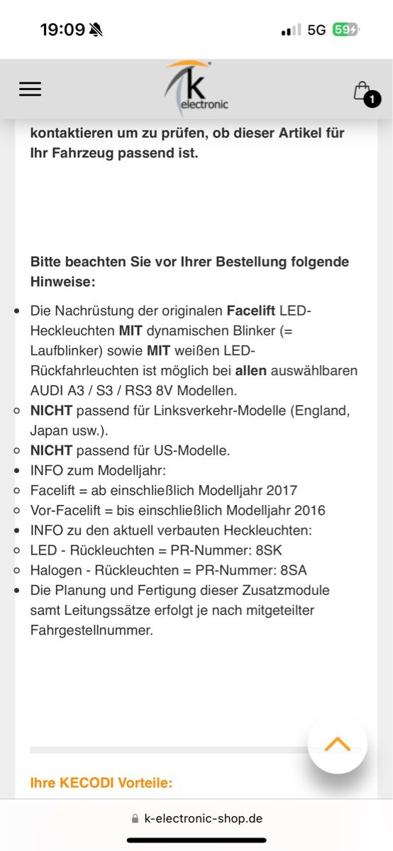 Audi Tutti i ricambio: Audi A3,S3,RS3 Rückleuchten Facelift LED – Usato da Oberbuchsiten venduto da Mati_C 4
