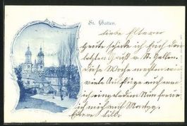 St. Gallen, Brunnen an der Harfenbergstrasse, gelaufen 1899