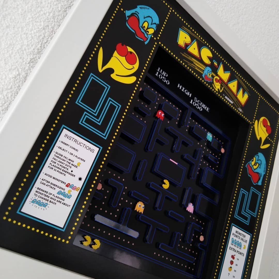Giochi: Pac-Man Arcade Shadow Box Diorama – Nuovo (secondo la descrizione) da Kerzers venduto da RetroRatPixelArt 3