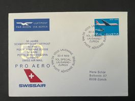Flugbrief 50 Jahre Schw. Luftpost 1969  (M674)