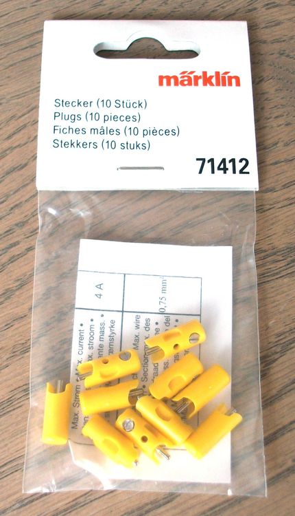 50 STÜCK Modellbahn STECKER QUERLOCHSTECKER GELB, Passend Für Märklin, Made In Germany