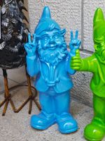 Gartenzwerg Blau, Deko Zwerg "Peace" für Indoor & Outdoor