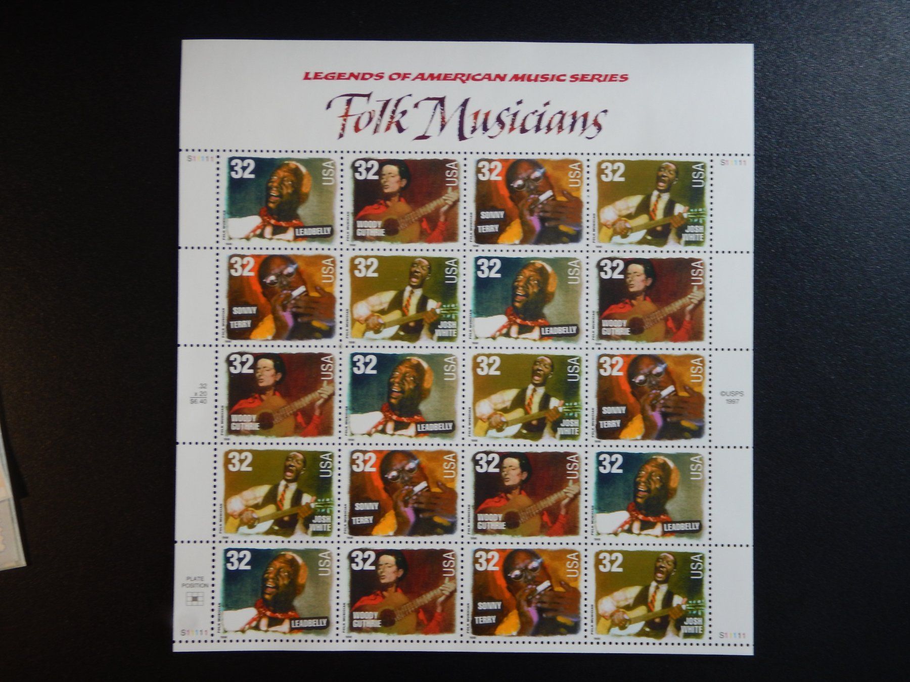 Tutti i francobolli: USA Kleinbogen Folk Musicians 1998 ** – Usato da Zürich venduto da Muehlekauf
