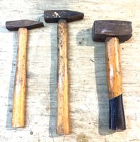 Lot de 3 marteaux métalliques avec manche en bois
