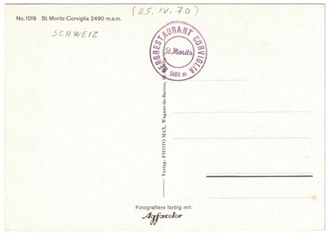 Cartoline postali: St. Moritz - 4 Bild AK Corviglia – Usato da Binningen venduto da Mountainrider 1