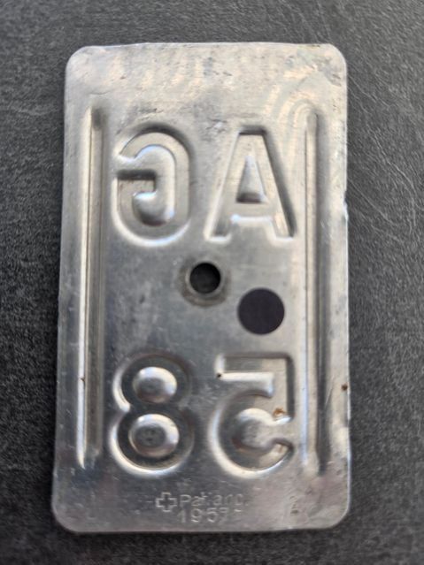 Sachs Insegne: Velonummer AG 58 plaque Velo – Usato da Schenkon venduto da Uhu007 1